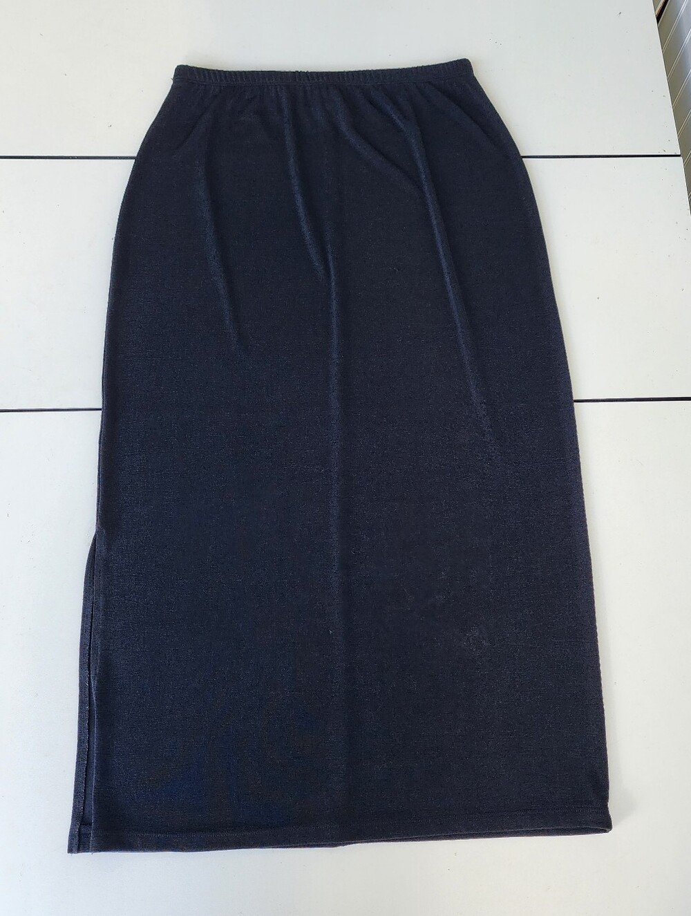 Studio Works Womens Pencil Skirt Slinky Knit Stretch Long Maxi Black Petite PM